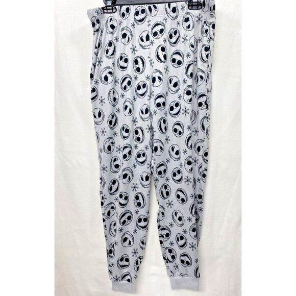 Disney Nightmare Before Christmas Women Gray Jack Skellington Joggers PJ Pants - Picture 1 of 7
